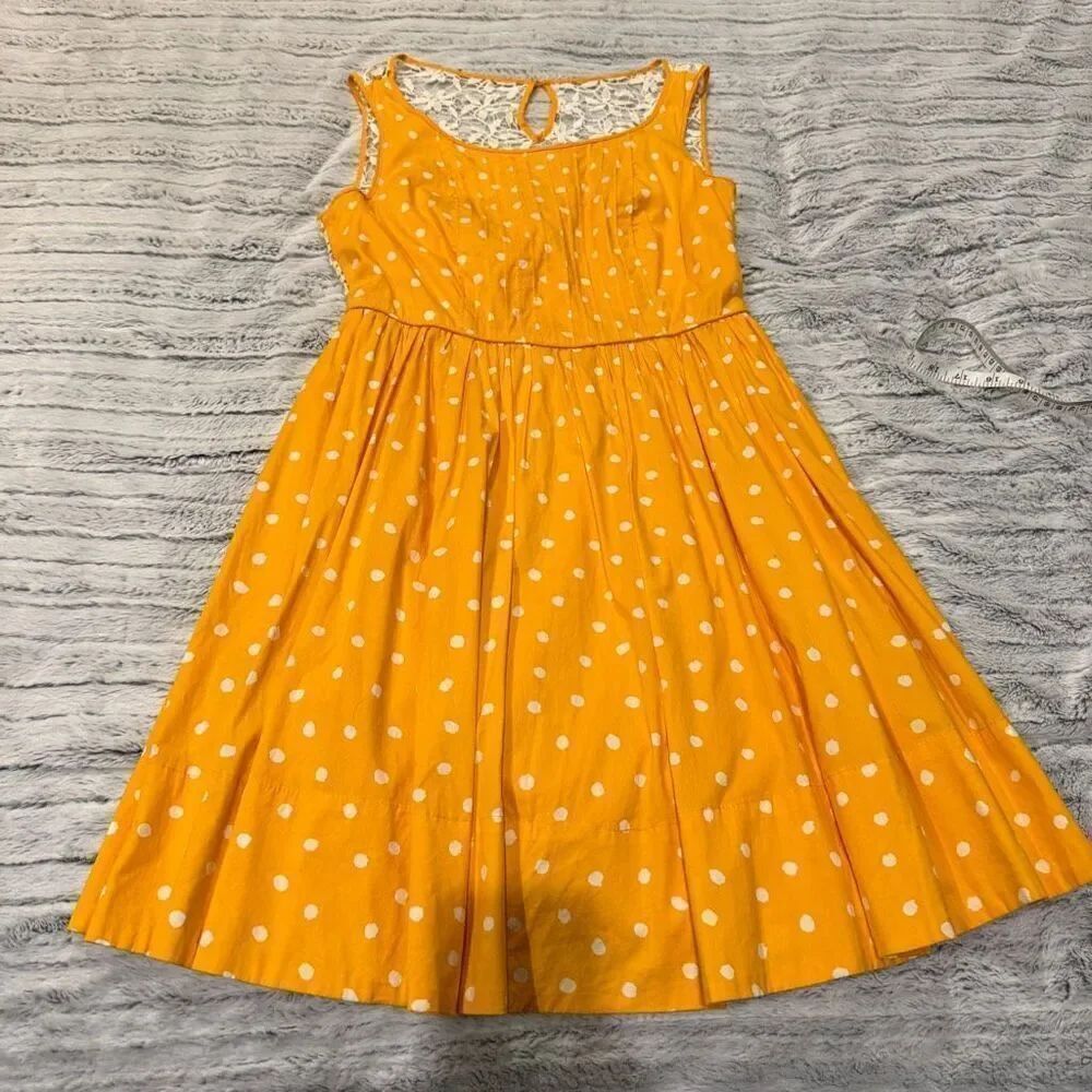 Moulinette Soeurs Yellow Pleated Dress Size 6